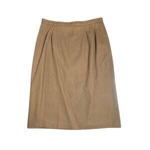 Vintage Cafe Brown Wool Midi Skirt